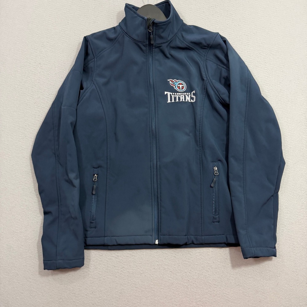 Tennessee Titans Soft Shell Jacket Men's Medium Blue Full Zip Coat Football